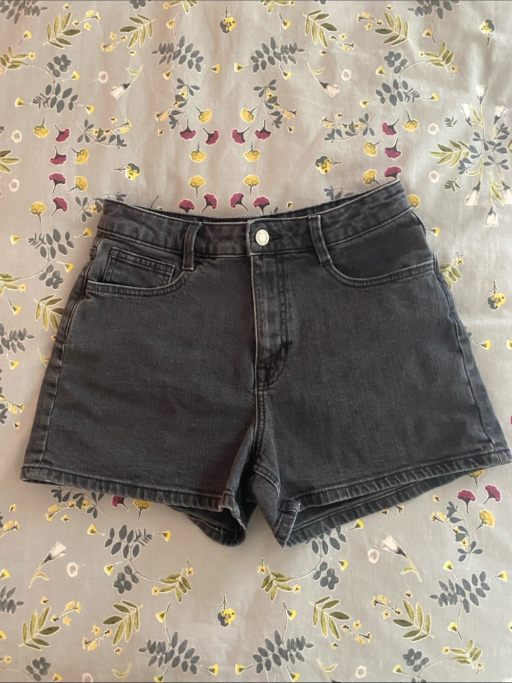 Frank and Oak Women's Black Denim Shorts